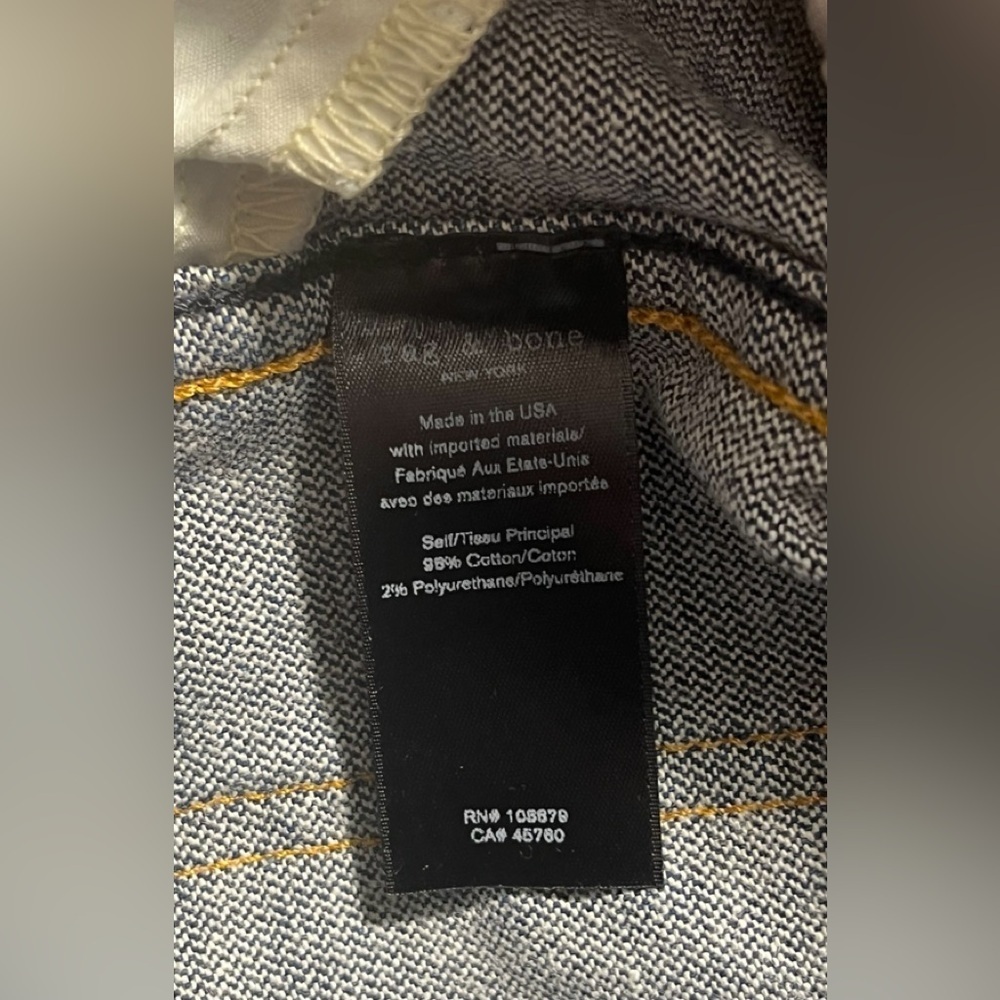Rag & Bone Straight Vintage Cigarette Broken Bloo Dark wash Jeans size 23 NWT - Picture 12 of 13